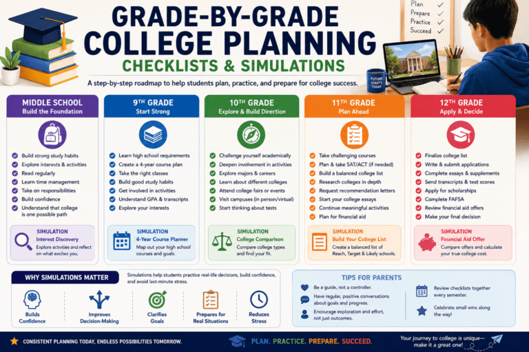 Grade-by-Grade College Planning Checklists & Simulations